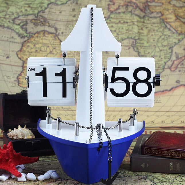 Flipklok in de vorm van zeilboot