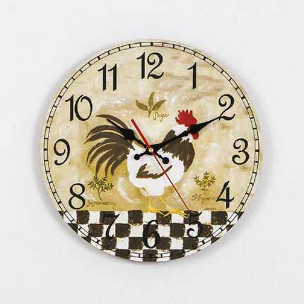 Vintage Amerikaanse wandklok met houtlook