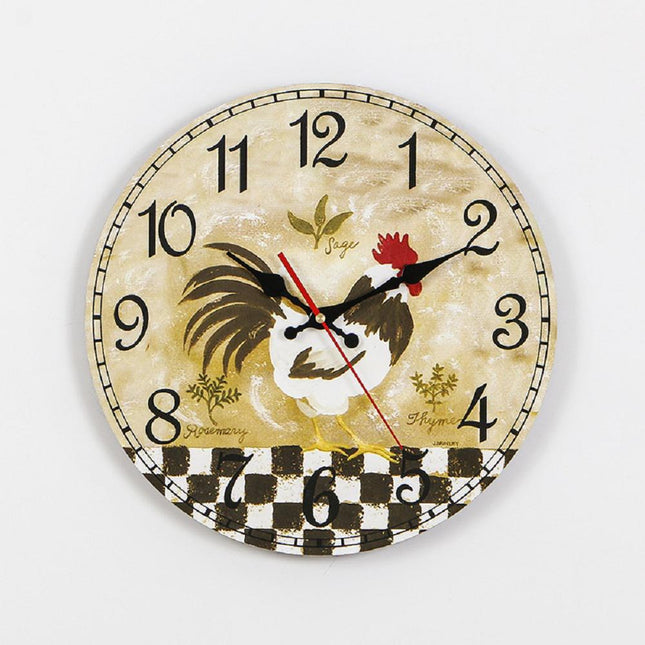 Vintage Amerikaanse wandklok met houtlook