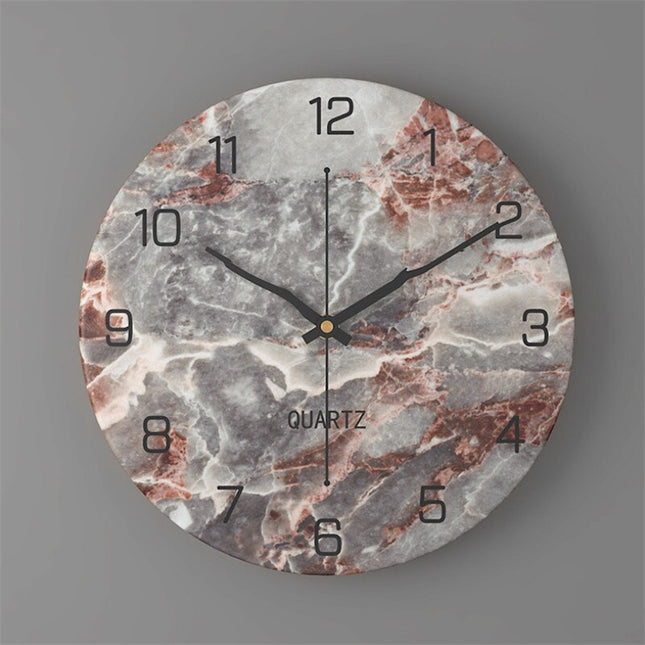 Design Wandklok Zwart Wit Marmerlook