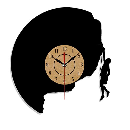 Vinyl wandklok met klimmen thema