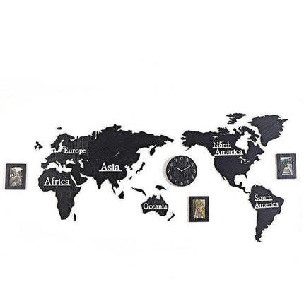 Wereldkaart wandklok als muursticker