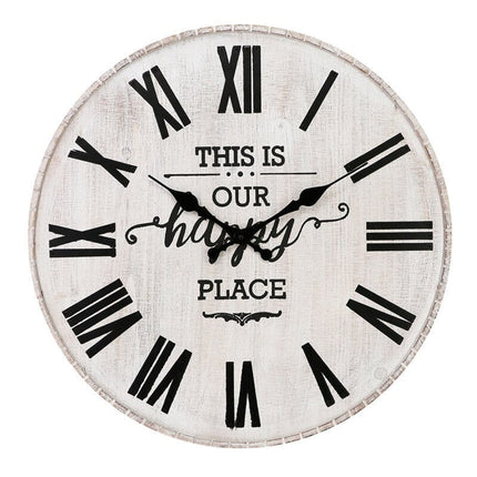 Vintage wandklok met houtlook Old Town