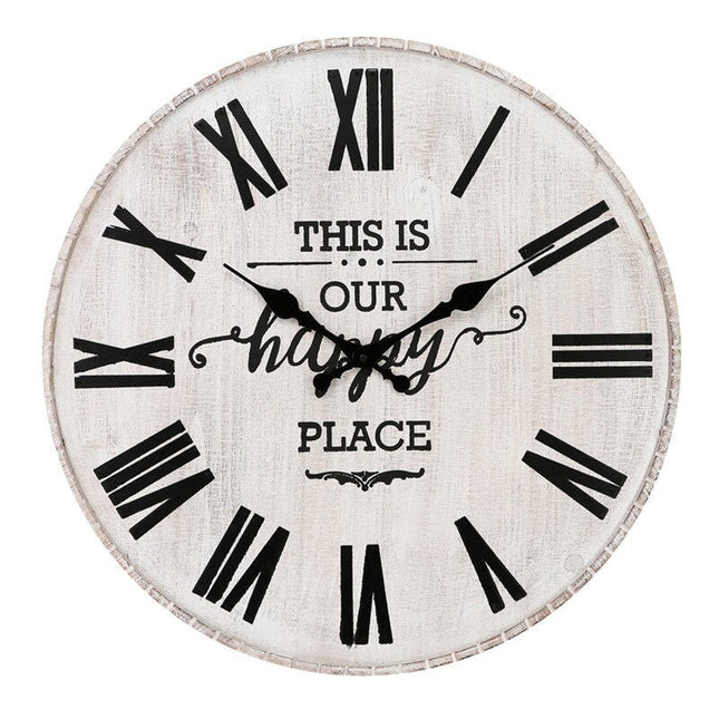 Vintage wandklok met houtlook Old Town