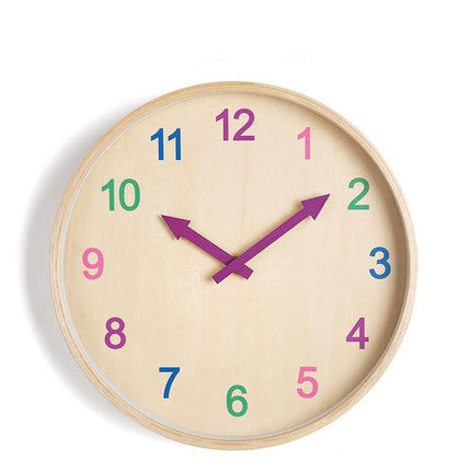 Educatieve houten kinderklok gekleurde cijfers