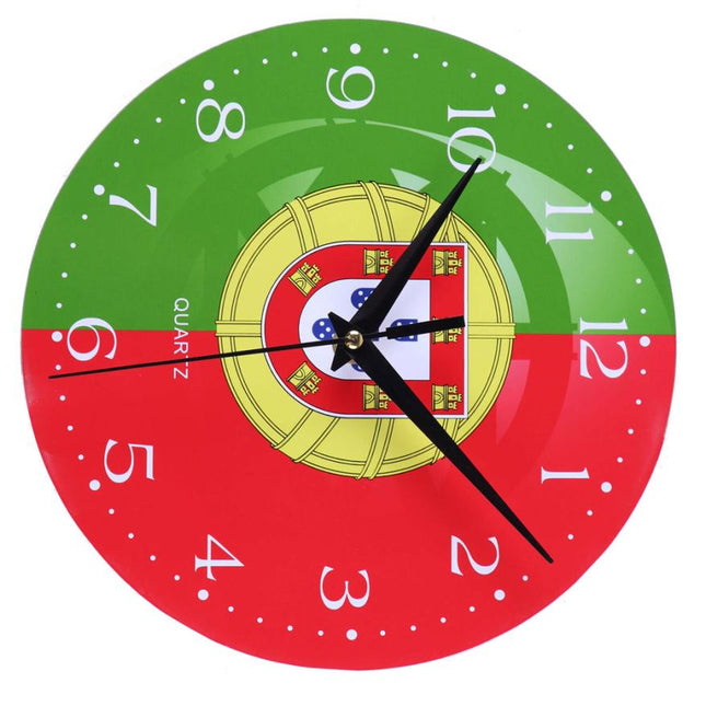 Ronde wandklok met vlag voor voetbalfan