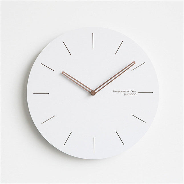 Witte minimalistische wandklok Scandinavisch design