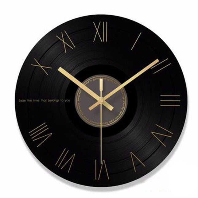 Moderne minimalistische wandklok zwart glas