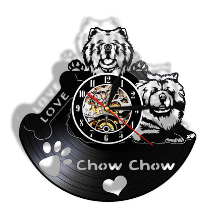 Leuke vinylplaat klok Chow Chow hond