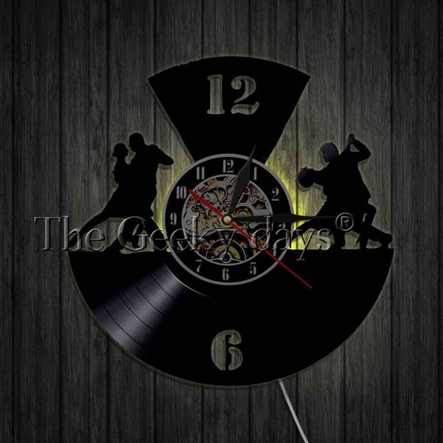Vinyl klok met tango dansers
