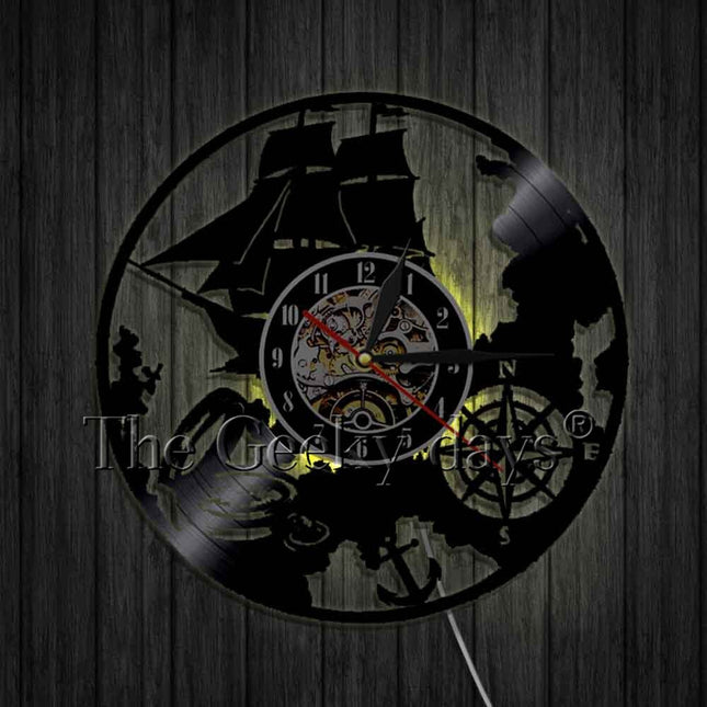 Marine vinylplaat klok met anker