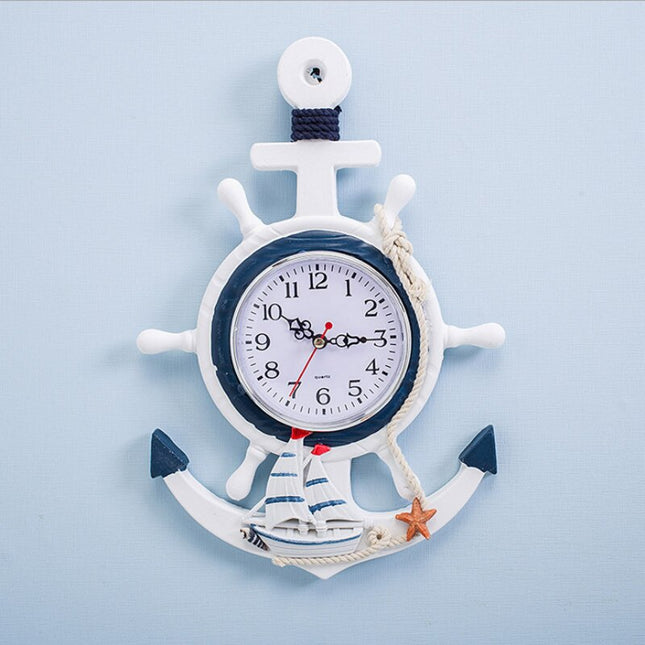 Maritieme wandklok in de vorm van anker