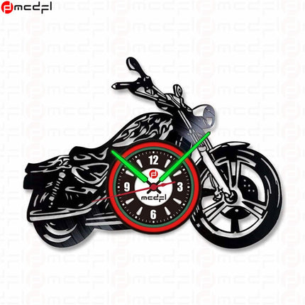 Motorcross wandklok rood en groen