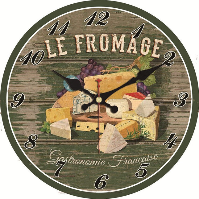Vintage keukenklok met Franse kazen