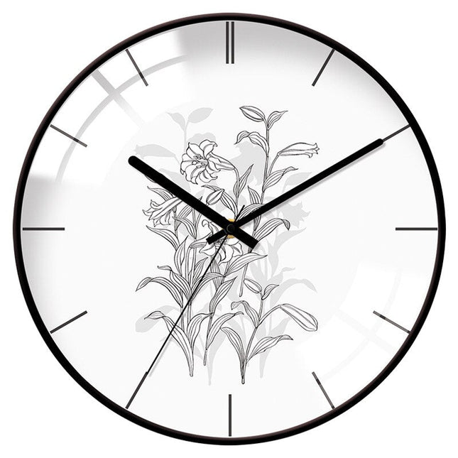 Design Wandklok Hout met Geel