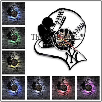 Baseball sport thema vinylplaat klok