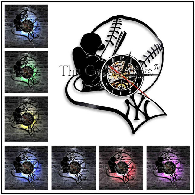 Baseball sport thema vinylplaat klok