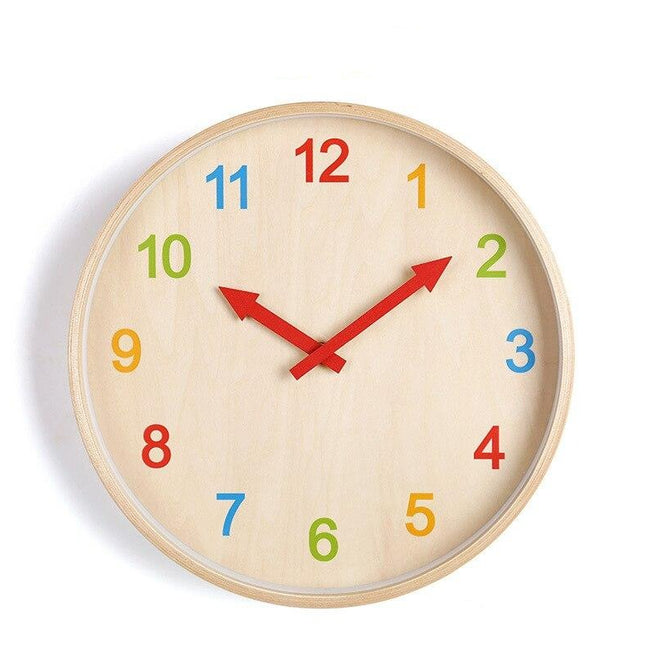 Educatieve houten kinderklok gekleurde cijfers