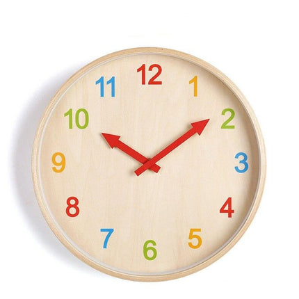 Educatieve houten kinderklok gekleurde cijfers