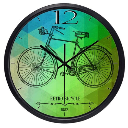 Wandklok met retro fiets illustratie