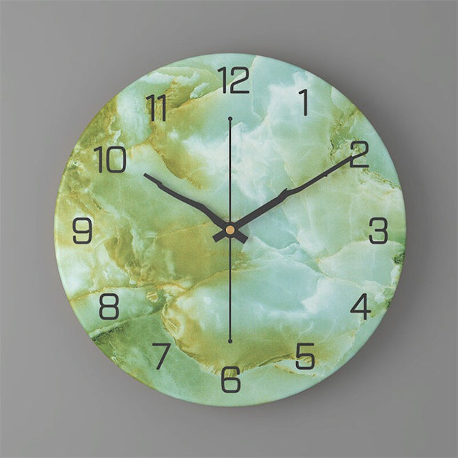 Design Wandklok Zwart Wit Marmerlook