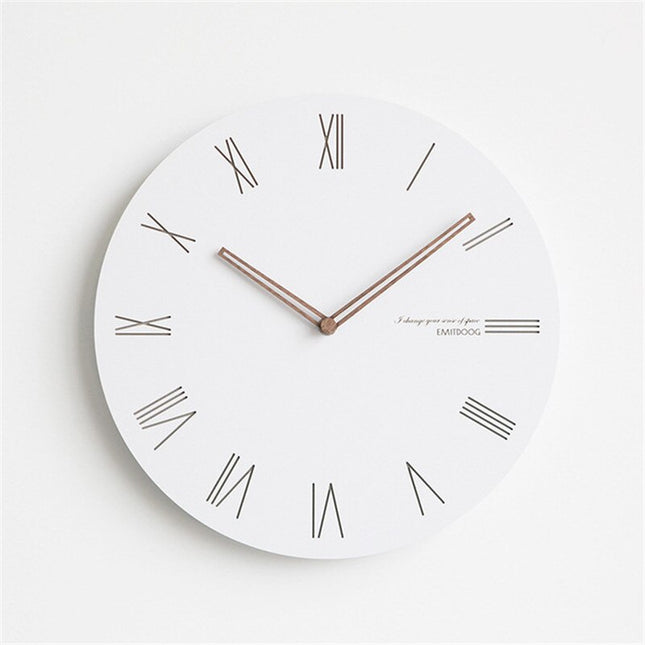 Witte minimalistische wandklok Scandinavisch design