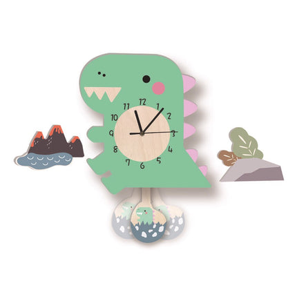 Wandklok kinderkamer met roze flamingo