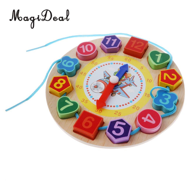 Houten puzzelklok om te leren klokkijken