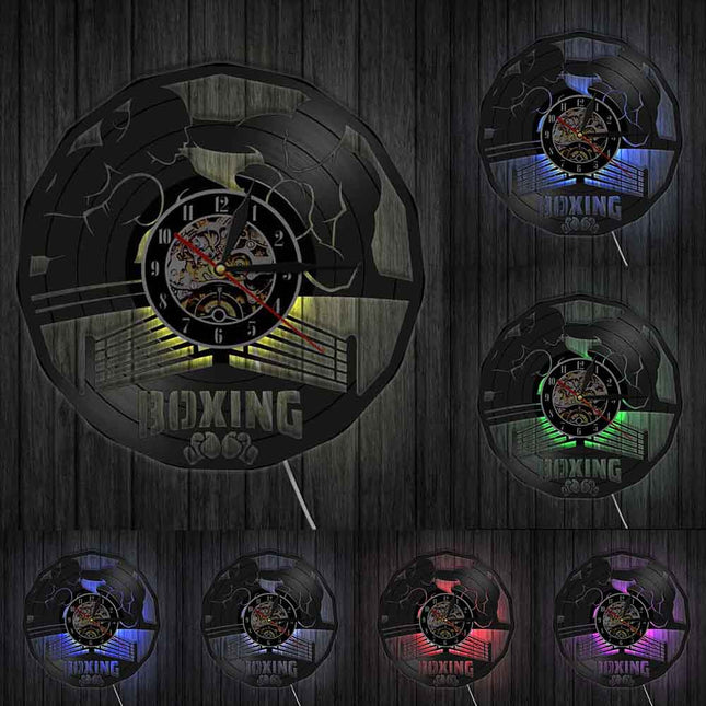 Boksen sport vinyl wandklok decoratie