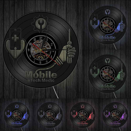 Vinyl klok voor telefoon reparatie service