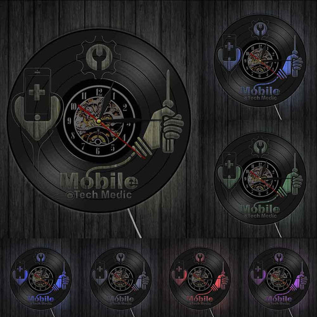 Vinyl klok voor telefoon reparatie service