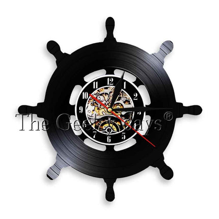 Marine vinylplaat klok met anker