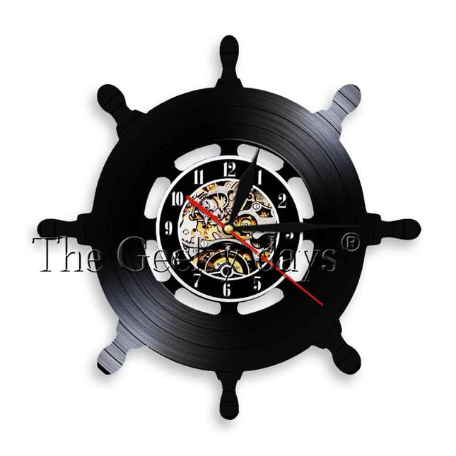 Marine vinylplaat klok met anker