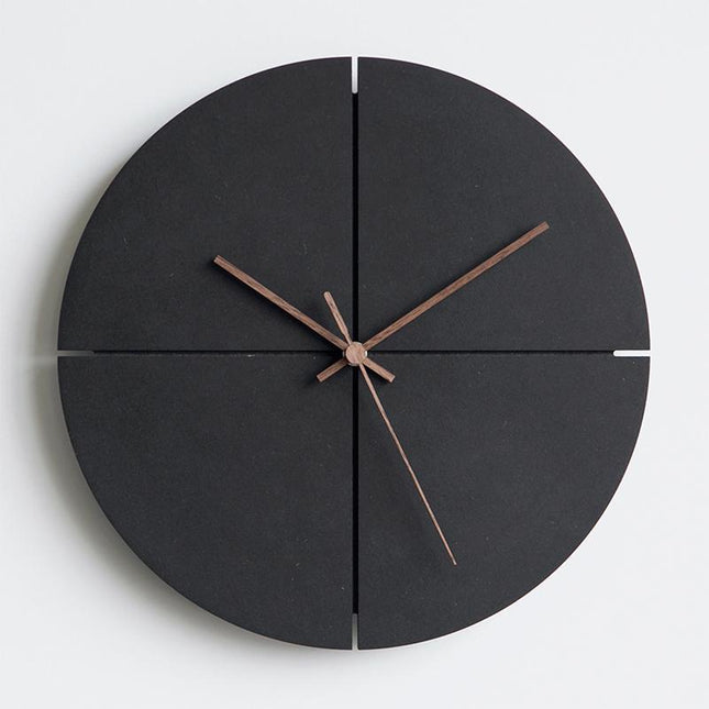 Zwarte Scandinavische wandklok vierkant design