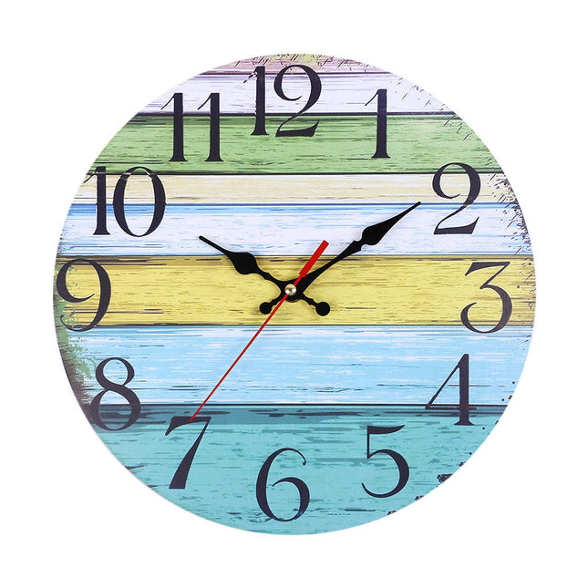 Ronde wandklok met sloophout effect
