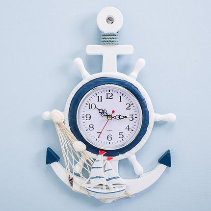 Maritieme wandklok in de vorm van anker
