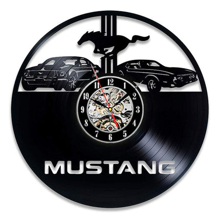 Ford Mustang auto vinyl wandklok