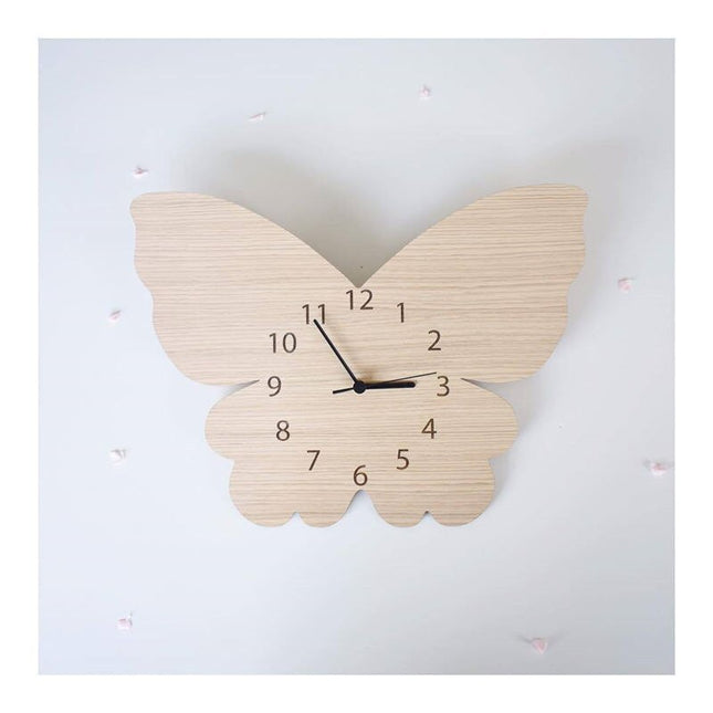 Houten wandklok uil voor kinderkamer