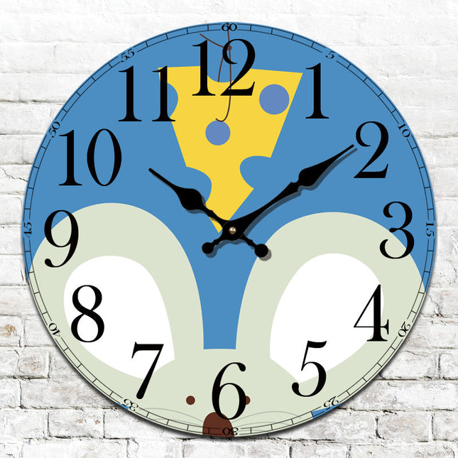 Vintage wandklok met uil voor kinderkamer