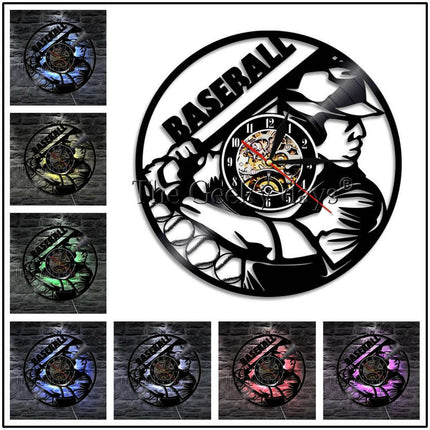 Baseball sport thema vinylplaat klok