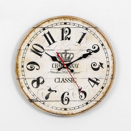 Vintage Amerikaanse wandklok met houtlook