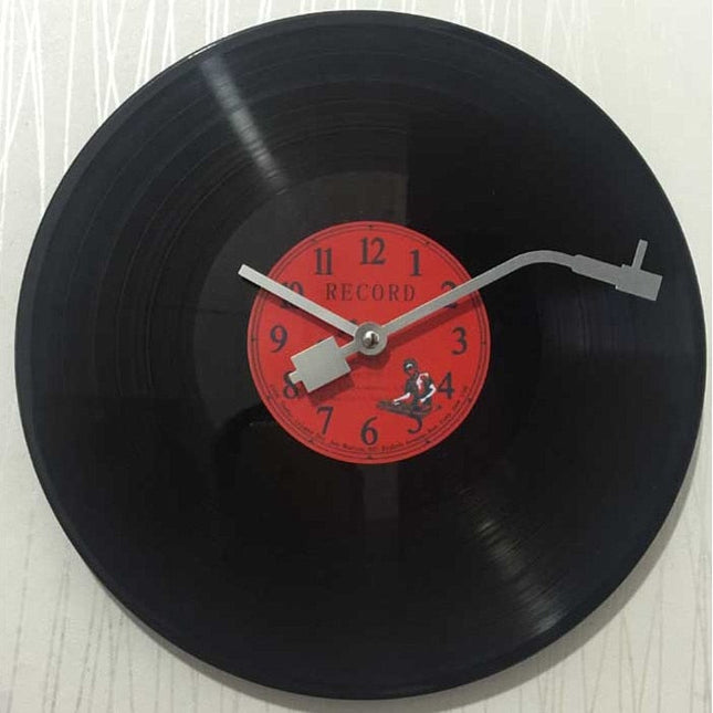 Retro platenspeler vinyl wandklok