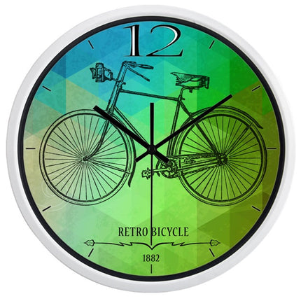 Wandklok met retro fiets illustratie