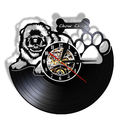 Leuke vinylplaat klok Chow Chow hond