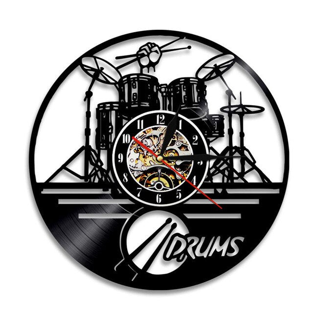 Drumstel vinylplaat klok voor drummer