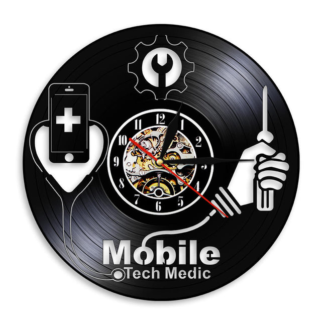 Vinyl klok voor telefoon reparatie service