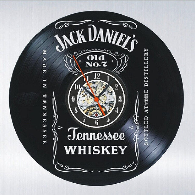 Jack Daniel's wandklok van vinylplaat