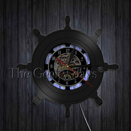 Marine vinylplaat klok met anker