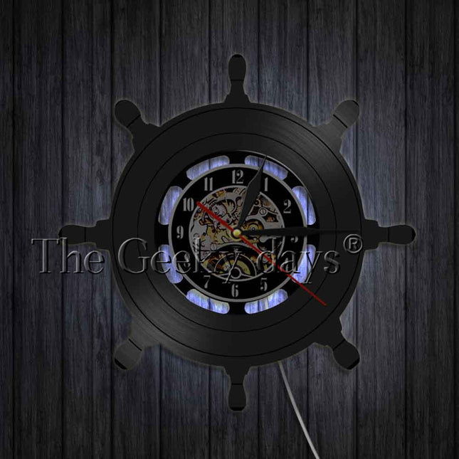 Marine vinylplaat klok met anker