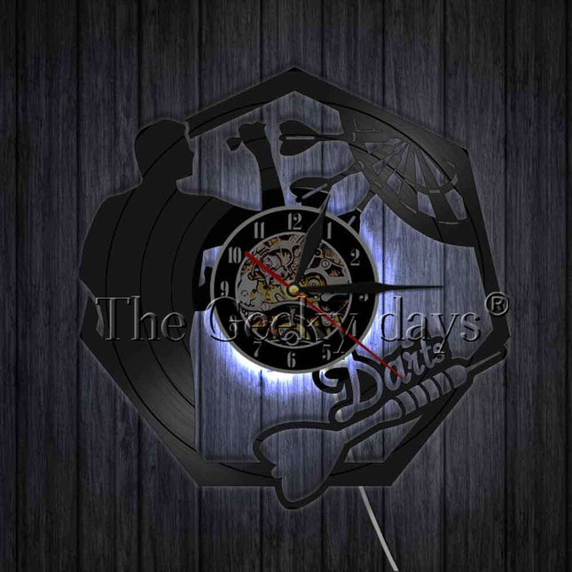 Unieke vinyl wandklok voor darters